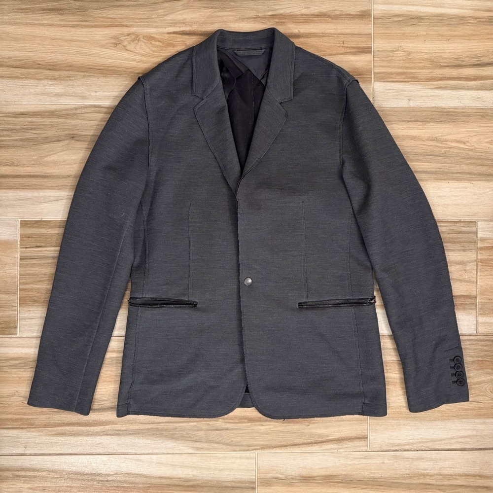 Lanvin SS16 Silk Technical Jersey Zip Blazer Lucas Ossendrijver IT 52 US 42